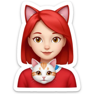 girl with cat eyes on her chest is the cutest person monster red and white in my opinion and she has a lot to do  sticker