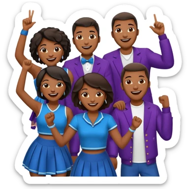 Crowd of fans consisting of African American men and African American women at rap concert sticker