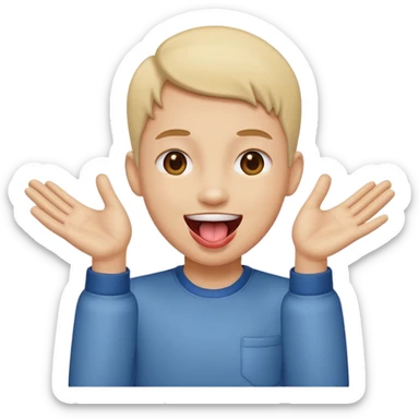 Face with tongue out and hands opening sticker