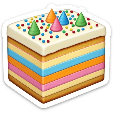 layered cake slice with visible tiers sticker