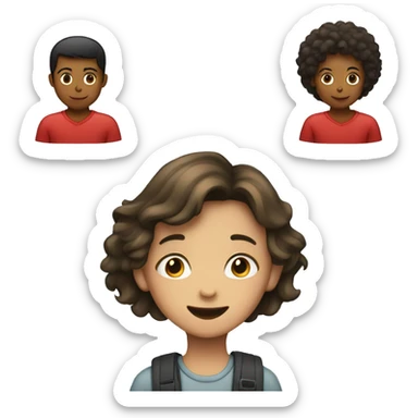 A heart in which a girl and a teenage boy are connected sticker