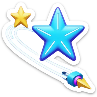 shooting star y2k sticker