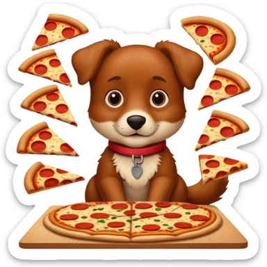 A good boy with ten pizzas sticker