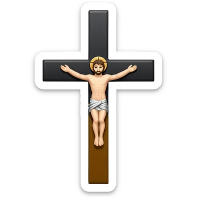 Ein christen kreuz schön verziert mit ketten in schwarz  sticker