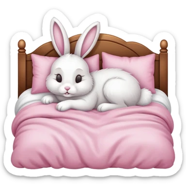 Easter bunny sleeping in bed sticker
