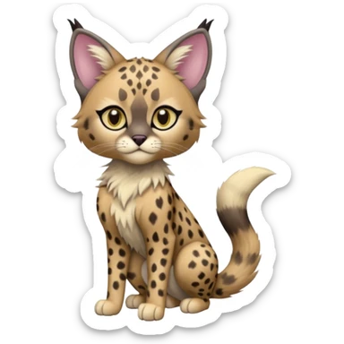 Dark Edgy Cute Pastel Ragdoll-Caracal-Cheetah-Fakémon-Lykoi-feline-hybrid (full body) sticker