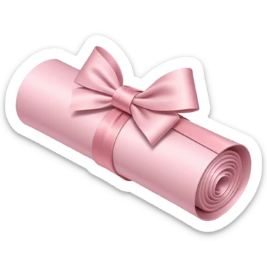 rolled up diploma tied with a light pink bow sticker