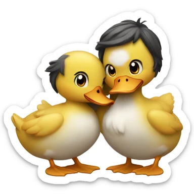 Hugging Ducks sticker