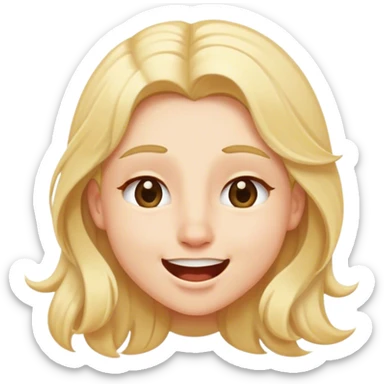 winking face moving long blonde hair in a cute way sticker