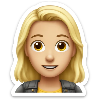 A German girl wants to enter the room, but asks permission first sticker