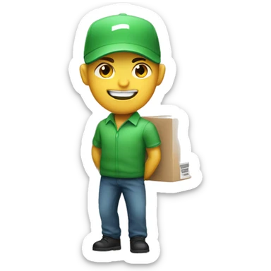 White Courier with a green parcel sticker