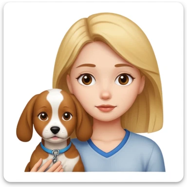 girl and dog posing cute sticker