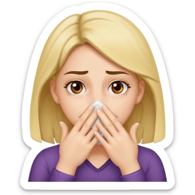 The girl needs to be blocking her nose with both hands to avoid the bad smell. sticker