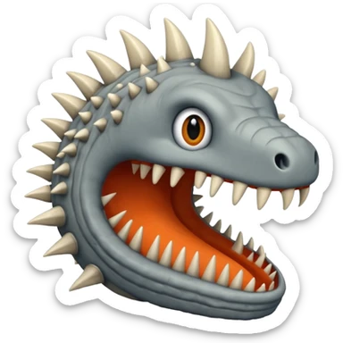 Sand worm from dune make the mouth a hole with long spiky teeth sticker