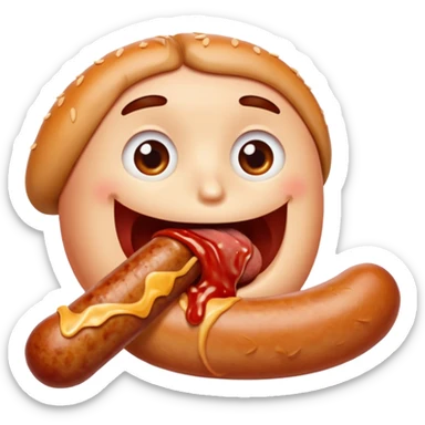 Mouth on sausage sticker