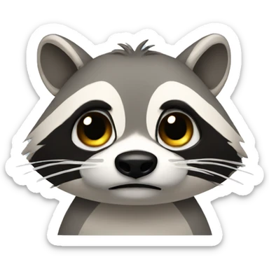 Crying raccon with tears sticker