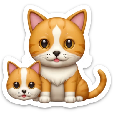 cat mix with dog sticker