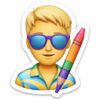 a cool crayon on vacation sticker