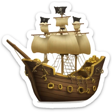 Pirate ship with Treasure  sticker