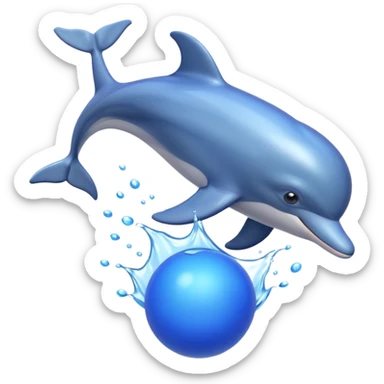 Dolphin jumping with ball sticker