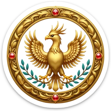 phoenix crest/brosch in a circle sticker