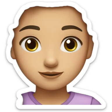 Petite fille de 11 ans cheveux long brun très foncé  yeux vert grande sticker