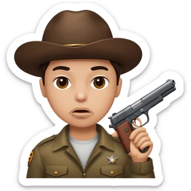 Gun in mouth sticker