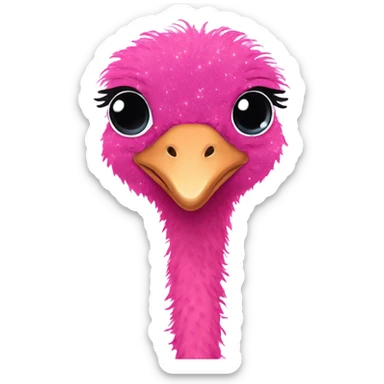 Pink ombre ostrich with glitter  sticker