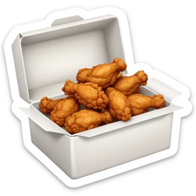 white box filled with boneless fried chicken wings sticker