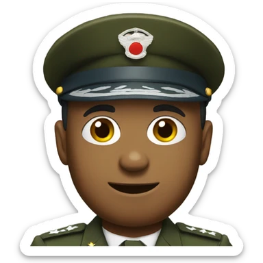 military uniformed man seated sticker