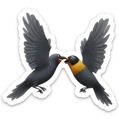 bird flies into another bird sticker