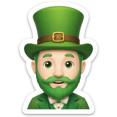 cute funny leprechaun green beard sticker