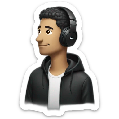 Lacoste headphone latin guy with black windbreaker sticker