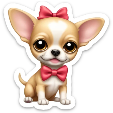 baby chihuahua with bow sticker