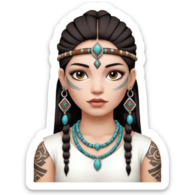 tribal girl Tattooed, white skin sticker