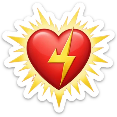 Heart with 13 pt lightning bolt in the middle sticker