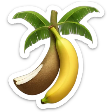 Big banana with two coconuts sticker