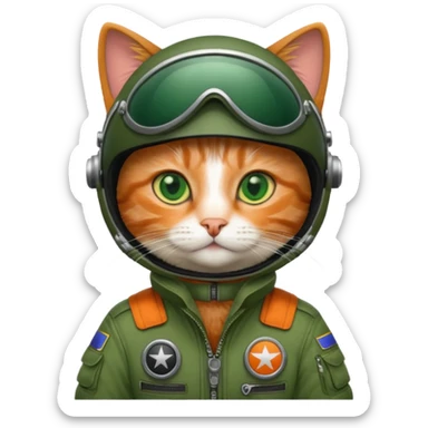 a cat as pilot sticker