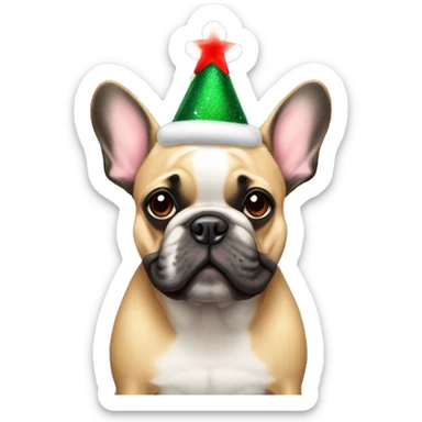 Frenchie Christmas lights sticker