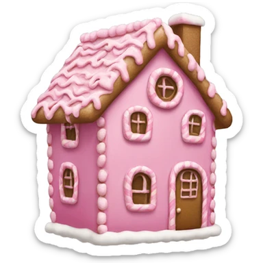 A pink gingerbread house sticker