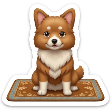 dog standing on a carpet sticker