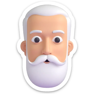 man with oval-shaped flat-top head and bushy white mustache sticker