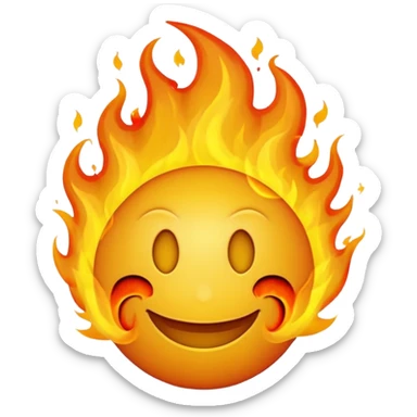 Make it look like a normal emoji just with burning head🙂🔥 cobine the two sticker