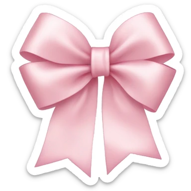 light pink ribbon bow sticker