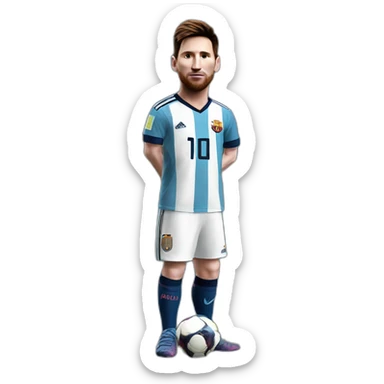 Leo messi realistic photo, 4k, full body sticker
