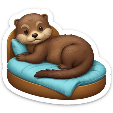 Otter in bed sticker