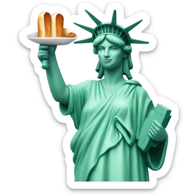 Statue of Liberty holding a baguette sticker