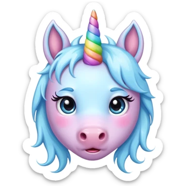 Funny preppy unicorn with bow crying sticker