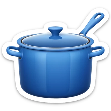 an empty blue kitchen pot sticker