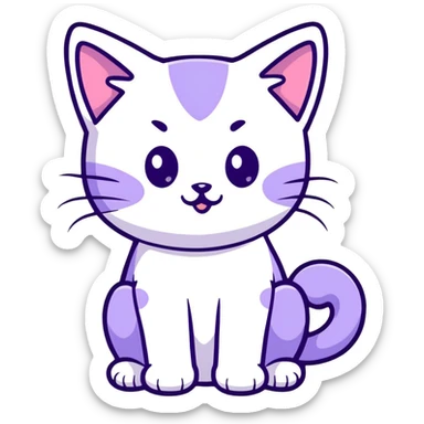 light purple lavender cat kitten sticker